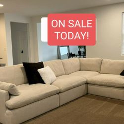 Beige Cloud Couch Modular Sectional Sofa 