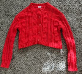 COTTON ON Red Cropped Cardigan