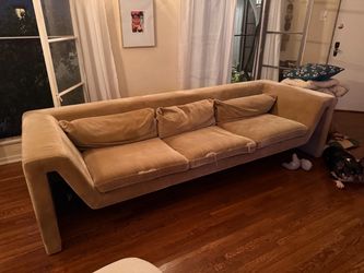 CB2 Soft Brown Velvet Sofa