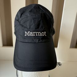 Marmot unisex black cap nylon adjustable new no tag 🧢