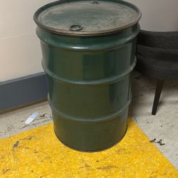 Empty metal barrel