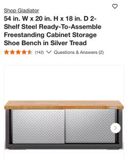Freestanding Cabinet Storage Shoe Bench