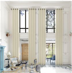 Cream Blackout Curtain Panels with Grommet Top