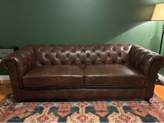 Genuine Leather Chesterfield Sofa