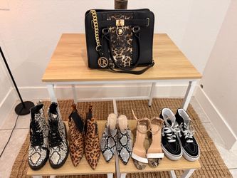 Aldo and Vans Shoe Bundle with Leopard Print Handbag