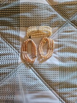 Pink And White Beaded Bracelets 