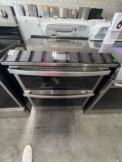 Ge double oven slide in