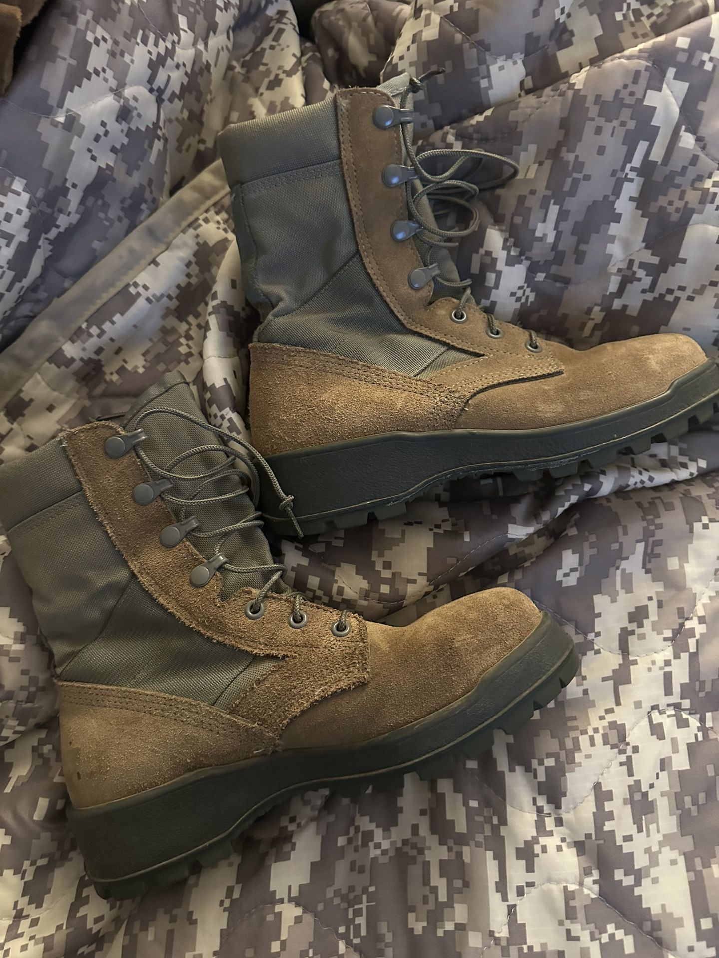 UFCW 8430 Work Boot size 5 W Green Black Suede Military Steel Toe Union USA