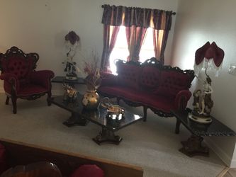 antique beatifull furniture 3 table 2 antique lamps