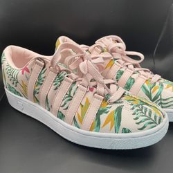 K-Swiss Classic VN Low Men's 11 Pink Tropical Floral Palm Leaf Sneakers