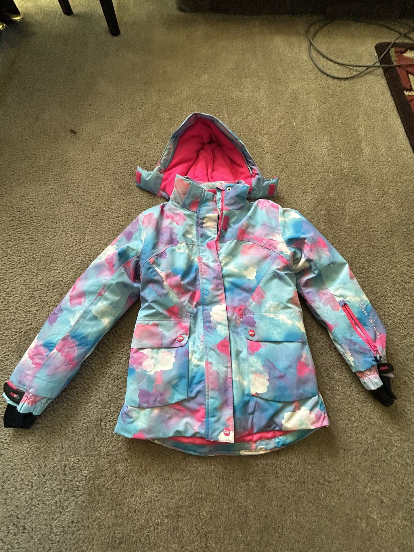 Kids Blue And Pink Ski Jacket
