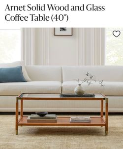 West Elm Arnet 40” Coffee Table, Glass, Sienna