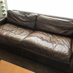 RH Maxwell Sleeper Leather Sofa