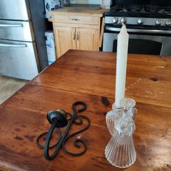 Base Angle Candle Holders And  Two Metal Wall Mount $30