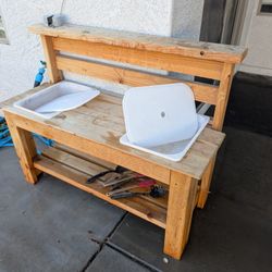 Homemade Outdoor Water/Sand Table. 