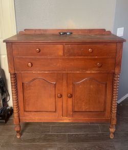 Antique Wood Sideboard Cabinet with Drawers
