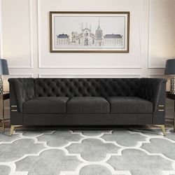 Grey, White & Black ModernTuft Sofa’s With Gold Trim $499