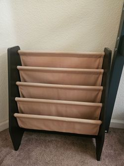 Wood and Canvas Book Shelf/Rack