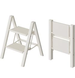 2 Step Ladder, Lightweight Portable 2 Step Stool with Anti-Slip Wide Pedal, 330lbs Capacity Aluminum Ladder for Household,Office,Library(White)