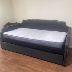 Double Day Bed Grey With Mattress 