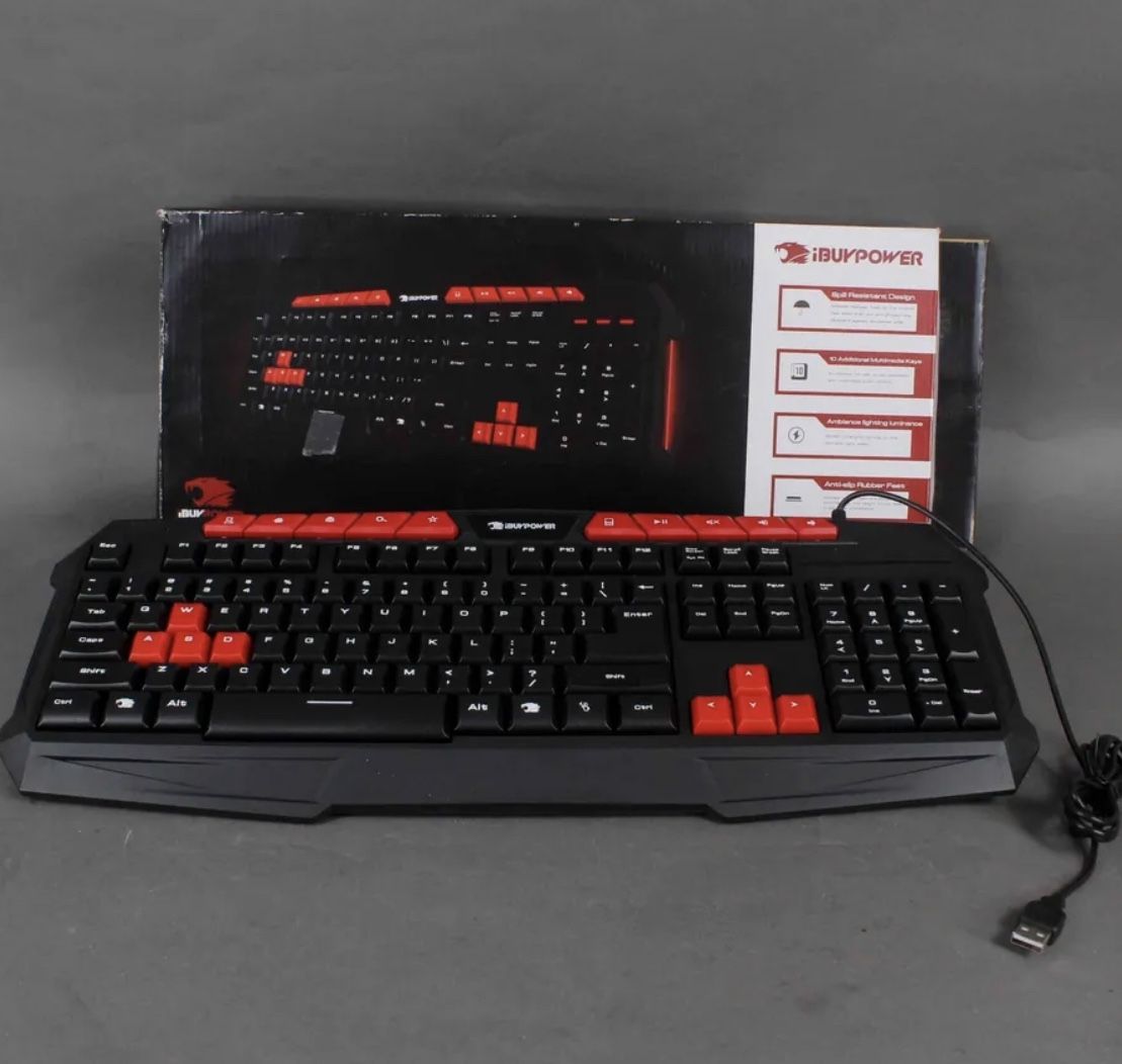 iBuyPower GKB100 Model Gaming Keyboard (Black/Red). 