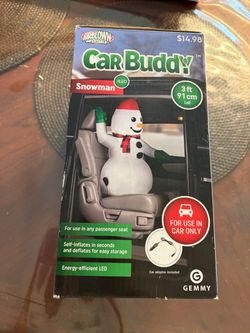 Gemmy Car Buddy Inflatable Snowman LED 3ft