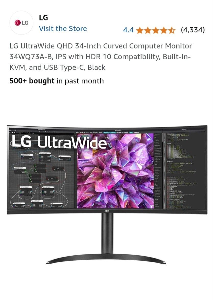 LG ULTRA-WIDE Monitors 34 Inch CURVED