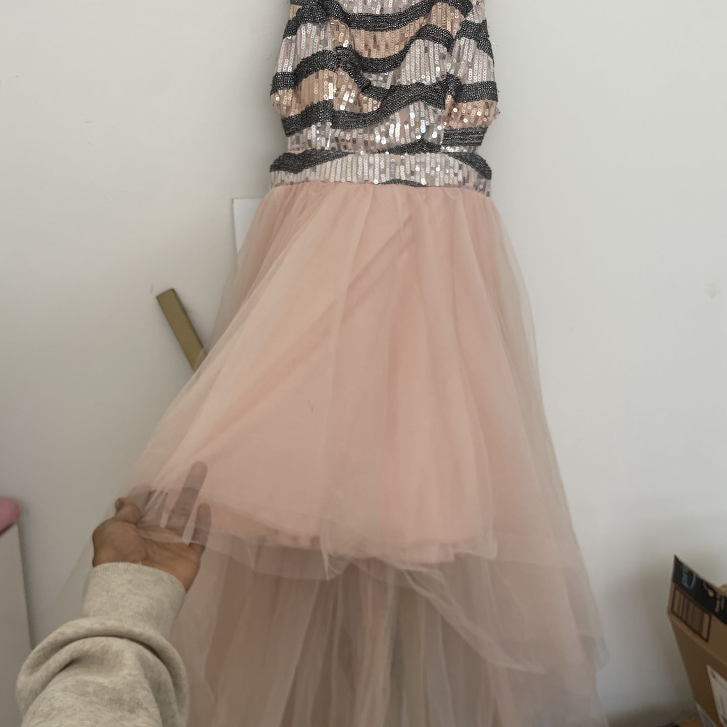 Never Worn Windsor Blush Sequin High-Low Prom Dress – Size Small
