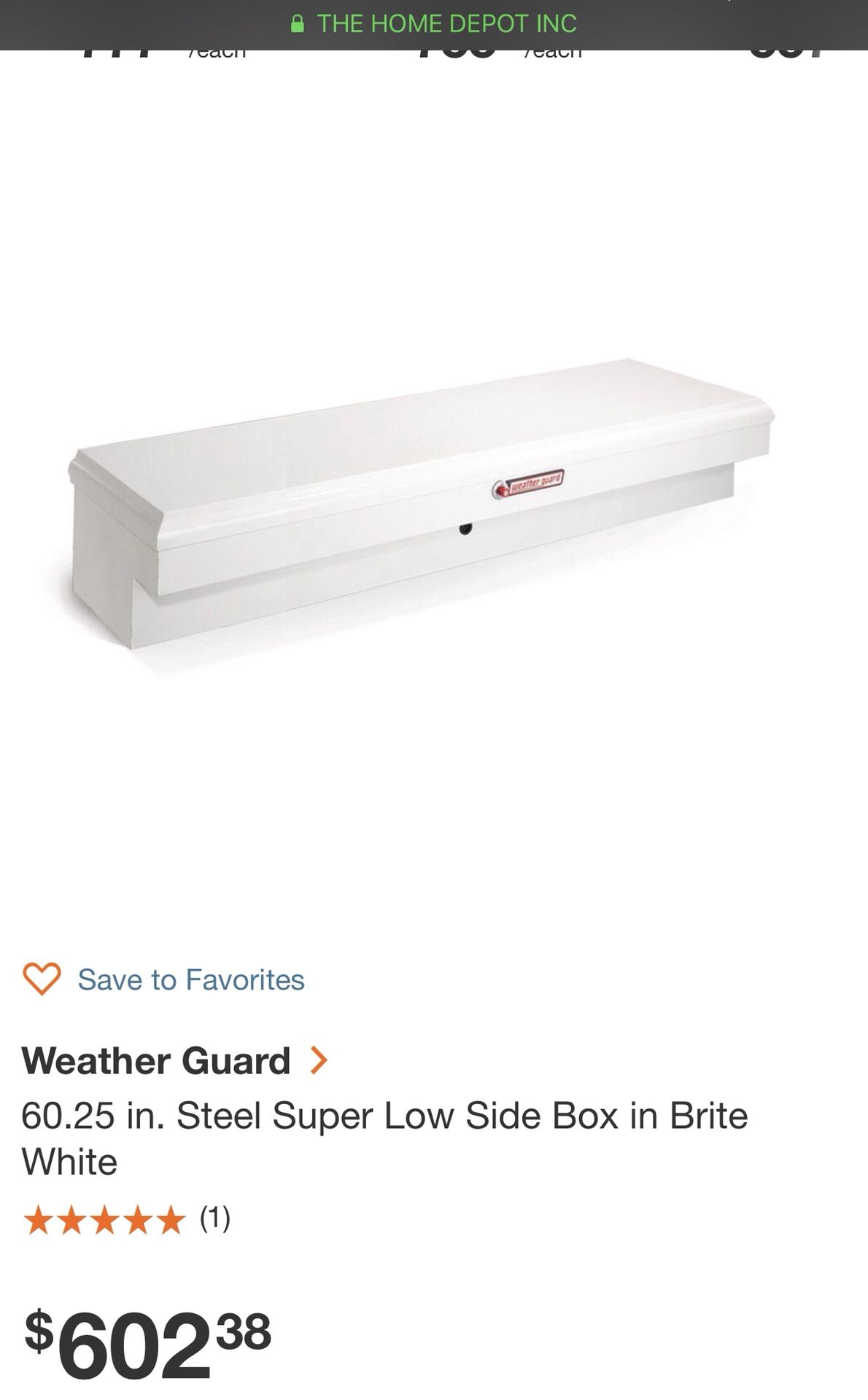 Weather Guard 60.25 in. Steel Super Low Side Box in Brite White