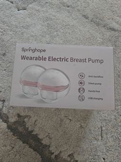 Springhope No.586 Wearable Breast Pump Hands-Free, 4 Modes & 9 Levels of Strong Suction Electric Breast Double Pump 28mm