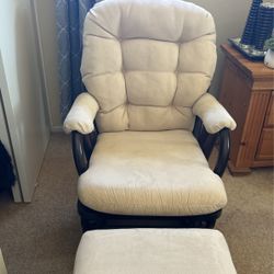 Rocking Chair With Ottoman, Like New, Hardly Used 