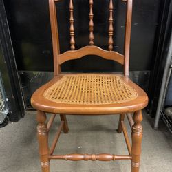 Vintage Cane Seat Side Chair Accent Chair. Has Some Scratches
