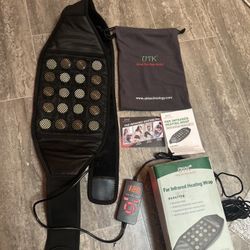 UTK Vibrating Far Infrared Heating Pad for Back Pain Relief, Hot to 159℉, Lower Back Massager Gift for Women Men, FSA-HSA Eligible, 3 Vibration, 16 Ti