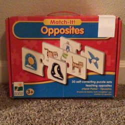 Match - It Opposites 30 Self Correcting Puzzle Sets, Teaching Opposites.