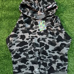 BAPE ABC Camo Shark Wide Fit Full Zip-Black