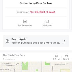 7 Passes For 3 Hour Jump 