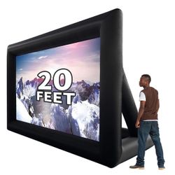 20 feet Projector Screen - Inflatable Outdoor and Indoor Theater Movie Screens - Includes Rope, Blower,Tent Stakes - Great for Outdoor Party Backyard 