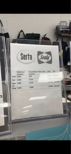 Brand new Serta and Sealy mattresses and foundations