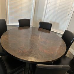 Hammered Copper Round Dining Table