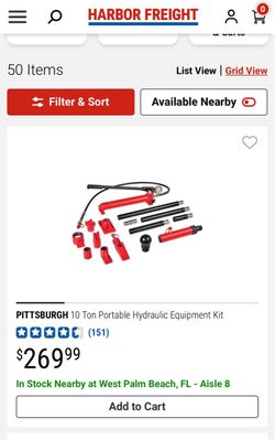 PITTSBURGH 10 Ton Portable Hydraulic Equipment Kit