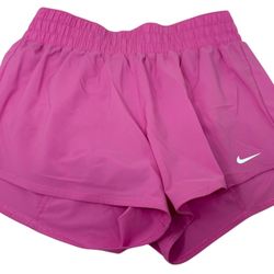 NIKE Pink Dri-FIT Mid-Rise 3" Brief-Lined Shorts Women’s Size Medium