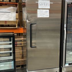 Front Dent.  Polarman PLM-19RS 26 3/16" Reach-In Refrigerator with Single Solid Door, Bottom Mount, Stainless Steel, 19 cu. ft.  