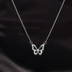Silver Butterfly Necklace 