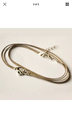 Minimalist Brown Cord om Wrap Anklet