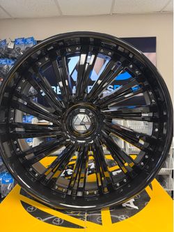 (Set-4) Azara AZX-102 30x9.5 BLANK 15mm Gloss Black wheels rims 30 Inch