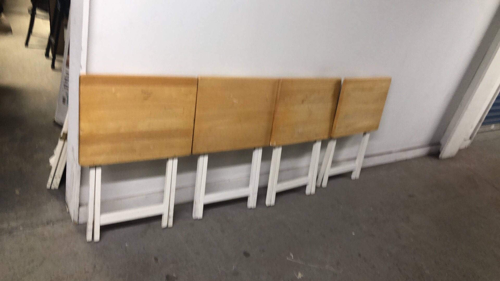 4. Good condition solid wood folding tables