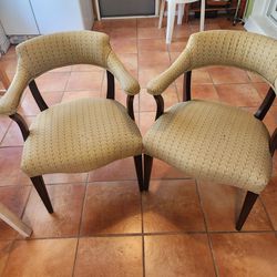 2 Antique Cushioned Chairs 
