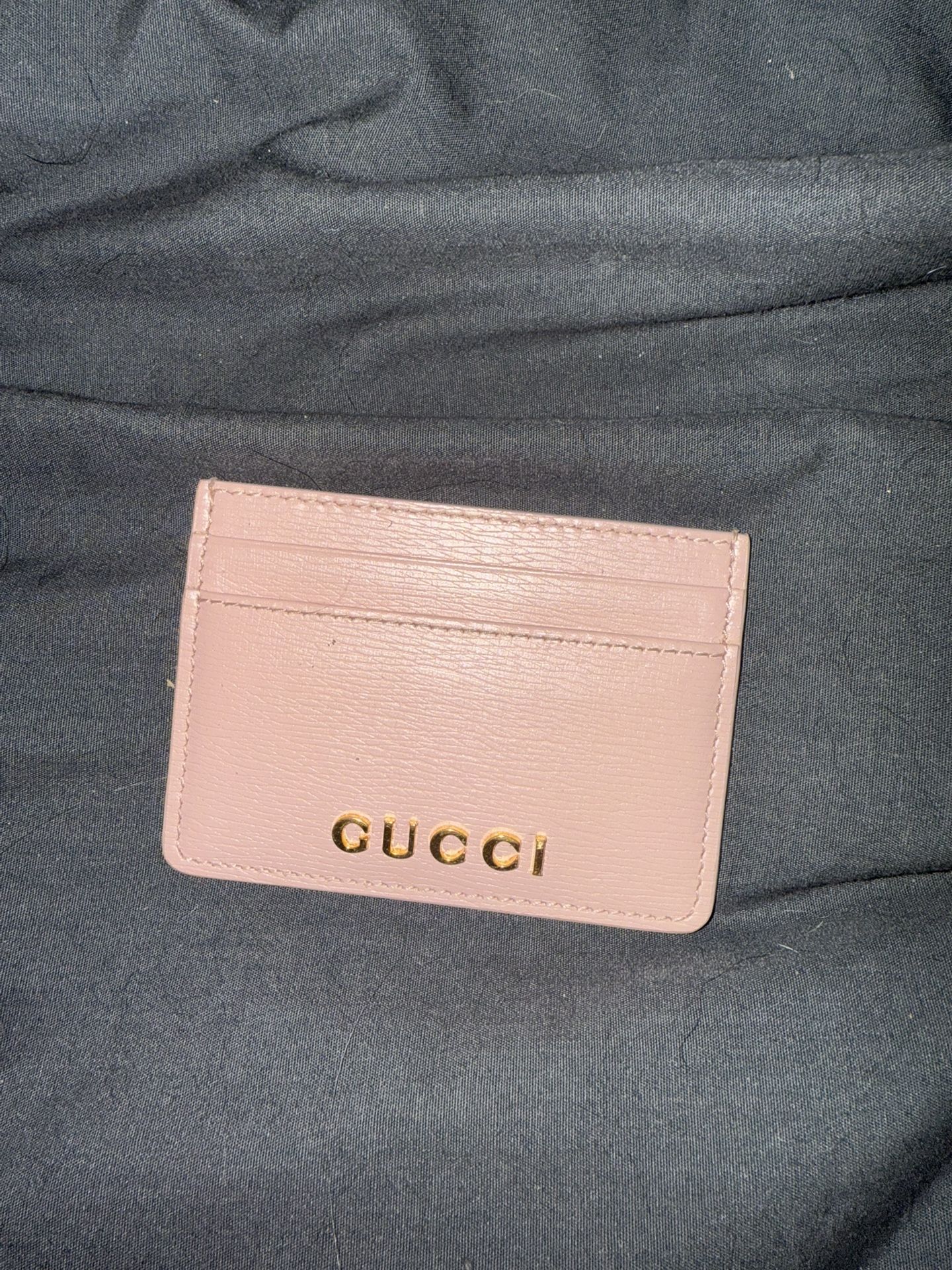 Pink Gucci Card Holder Wallet
