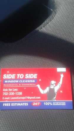 Side to side window cleaning