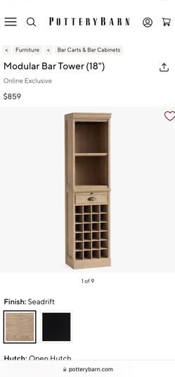 Pottery Barn Modular Bar Tower Cabinet
